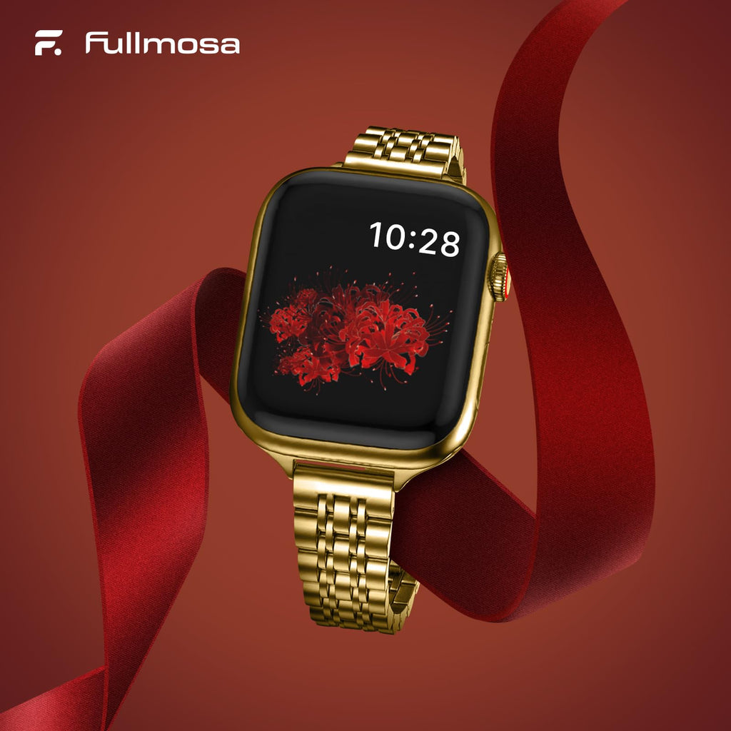 Apple Watch Band | Slim 7-Link Stainless Steel Band | Gold Fullmosa watch band