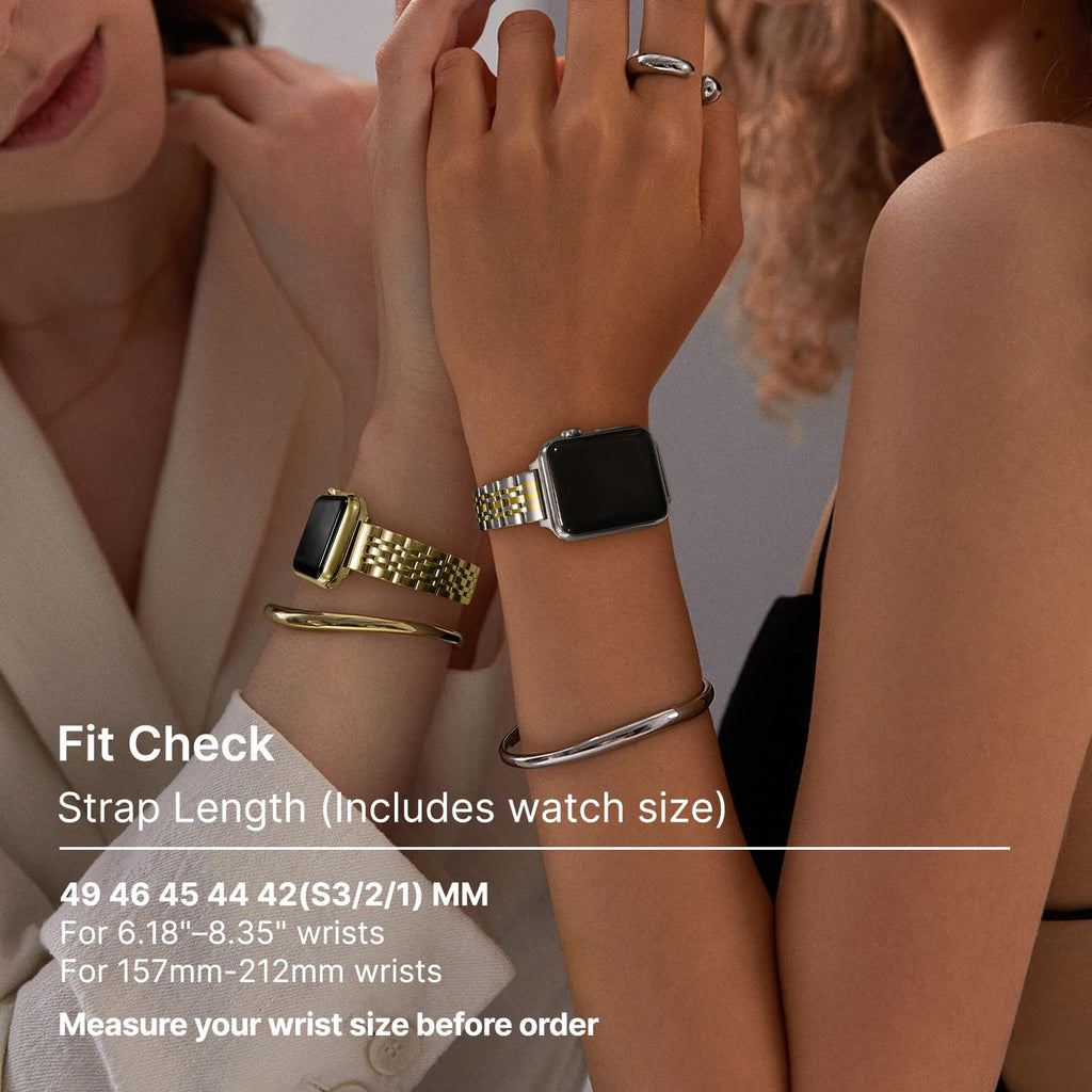 Apple Watch Band | Slim 7-Link Stainless Steel Band | Gold Fullmosa watch band