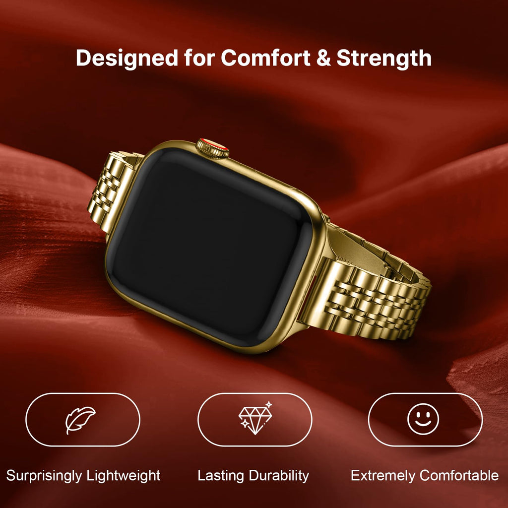 Apple Watch Band | Slim 7-Link Stainless Steel Band | Gold Fullmosa watch band