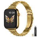 Apple Watch Band | Slim 7-Link Stainless Steel Band | Gold Fullmosa watch band 42mm(Series 10 11)/41mm/40mm/38mm / Gold