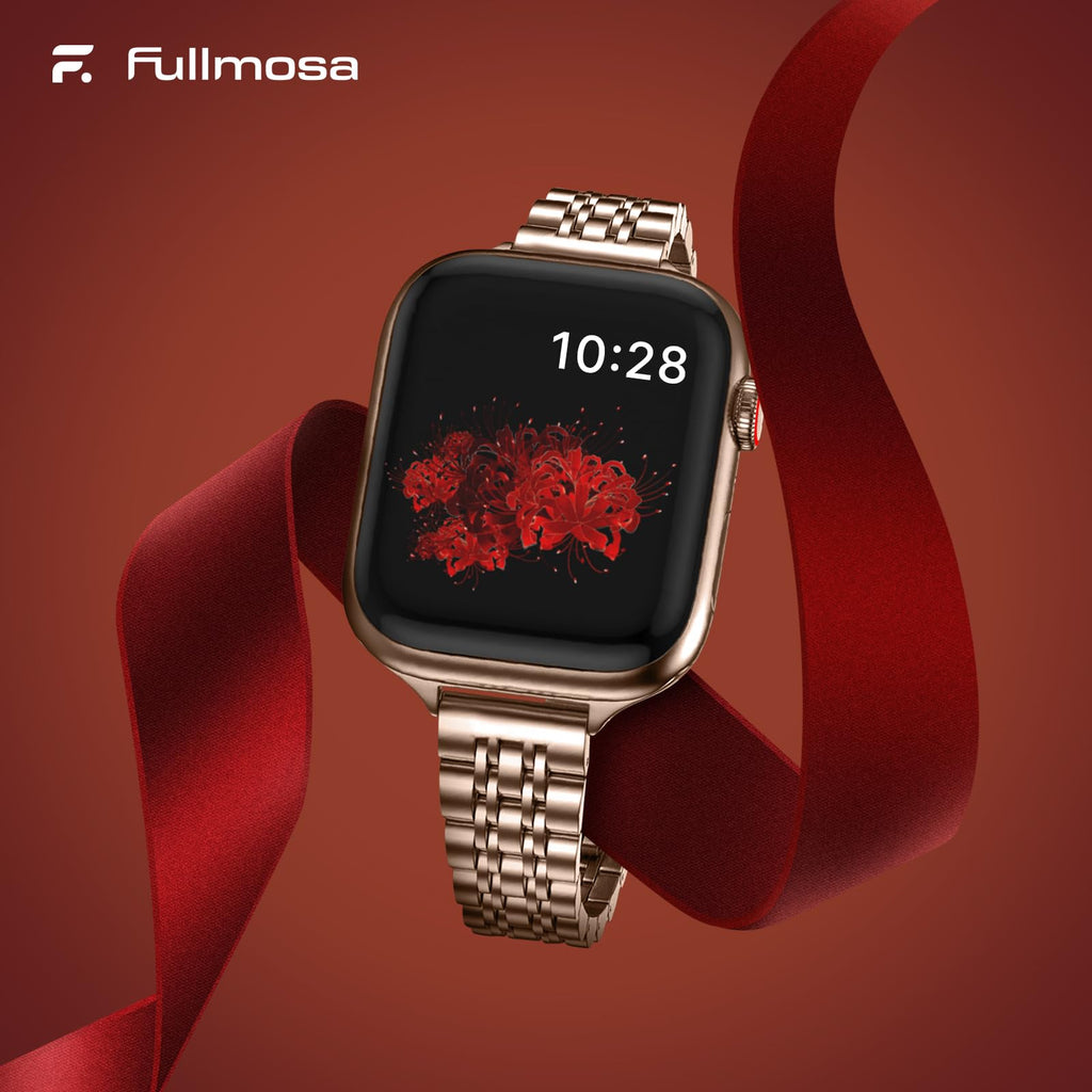 Apple Watch Band | Slim 7-Link Stainless Steel Band | Rose Gold Fullmosa watch band