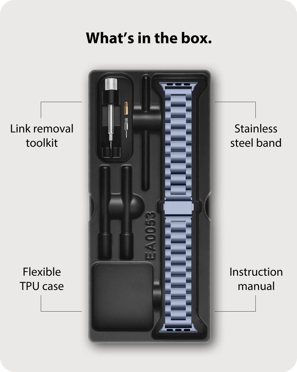 Apple Watch Band | SUS Stainless Steel Metal | Blue Grey Fullmosa