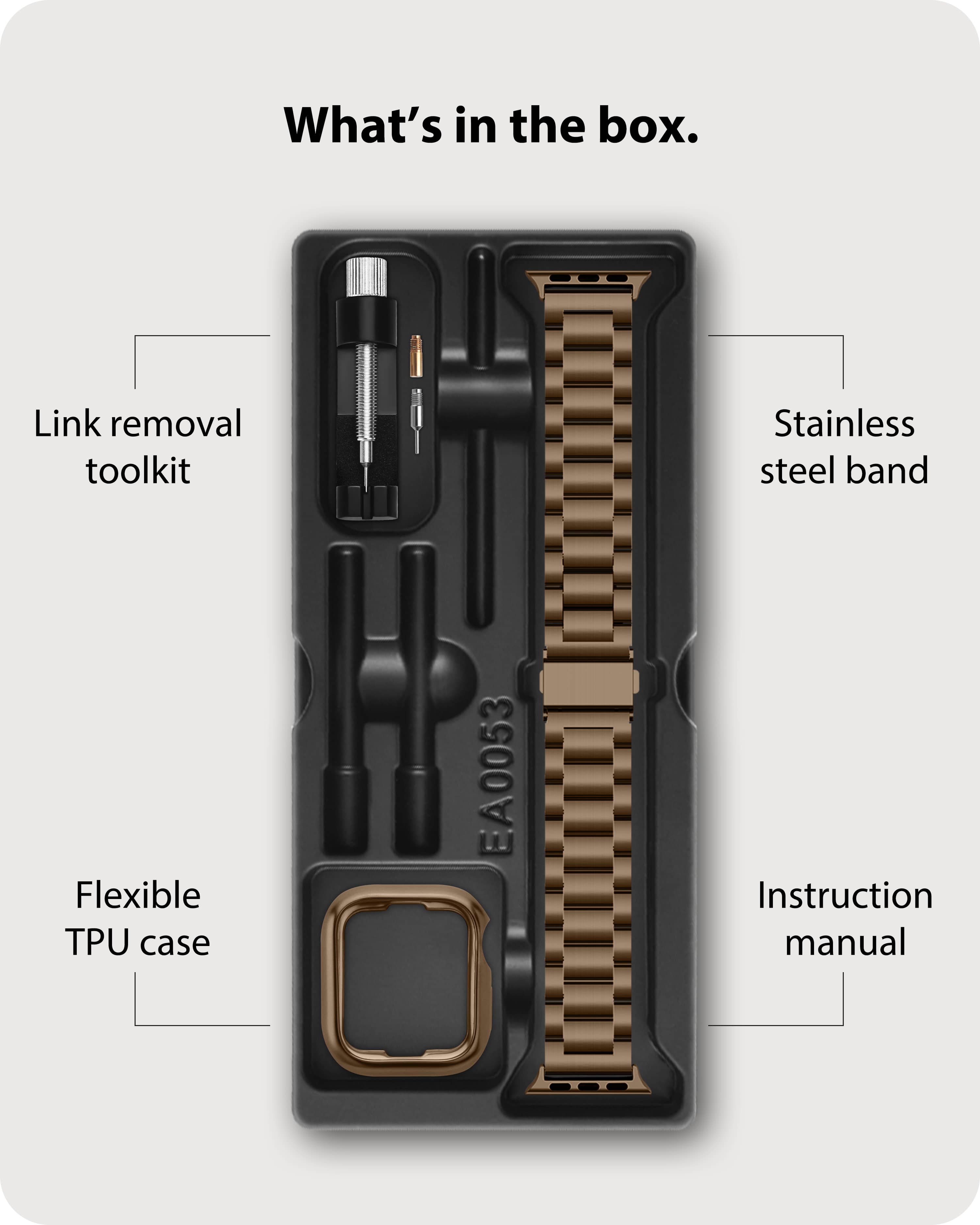 Apple Watch Band | SUS Stainless Steel Metal | Golden Coffee Fullmosa