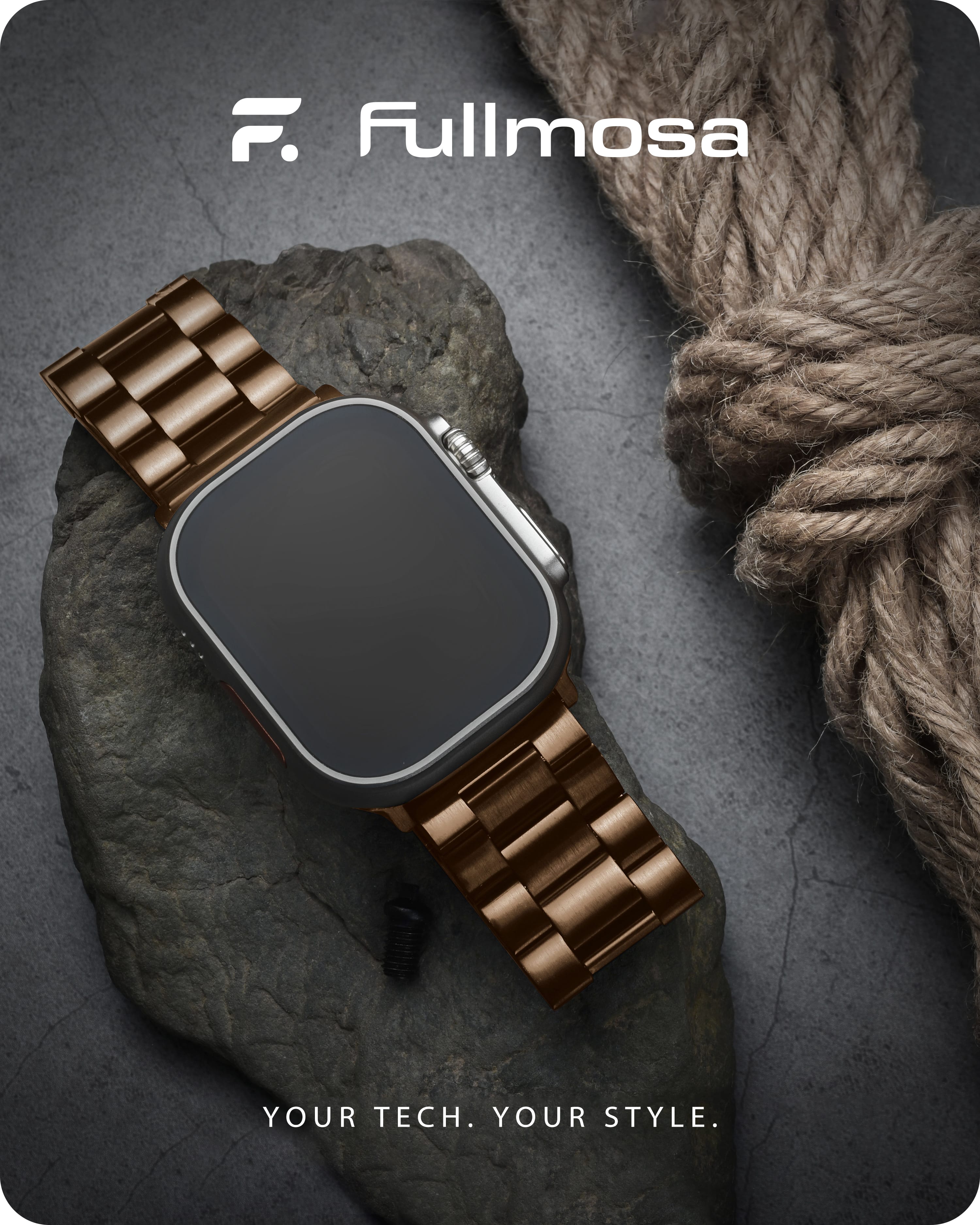 Apple Watch Band | SUS Stainless Steel Metal | Golden Coffee Fullmosa