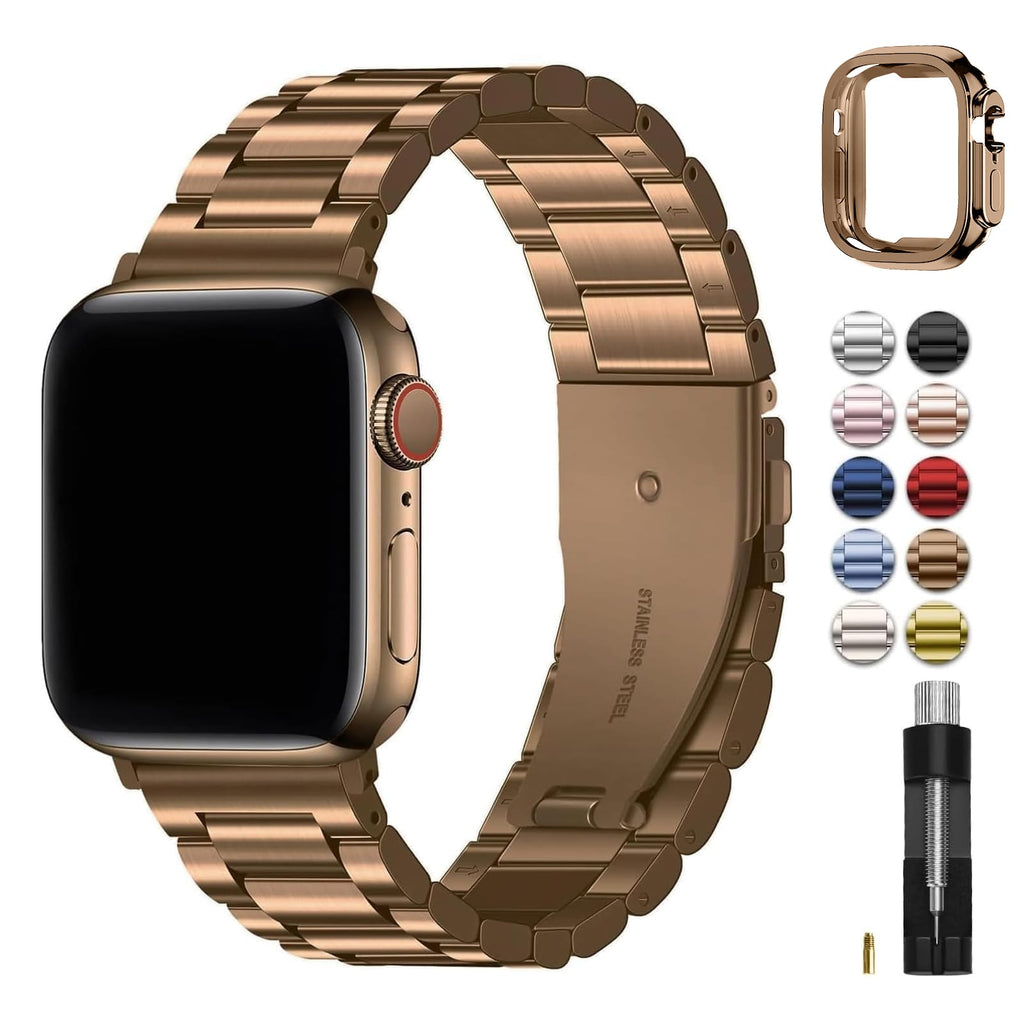 Apple Watch Band | SUS Stainless Steel Metal | Golden Coffee Fullmosa 38mm 40mm 41mm(s9/8/7/6/5/4/3/2/1/se3/2/1) / Golden Coffee