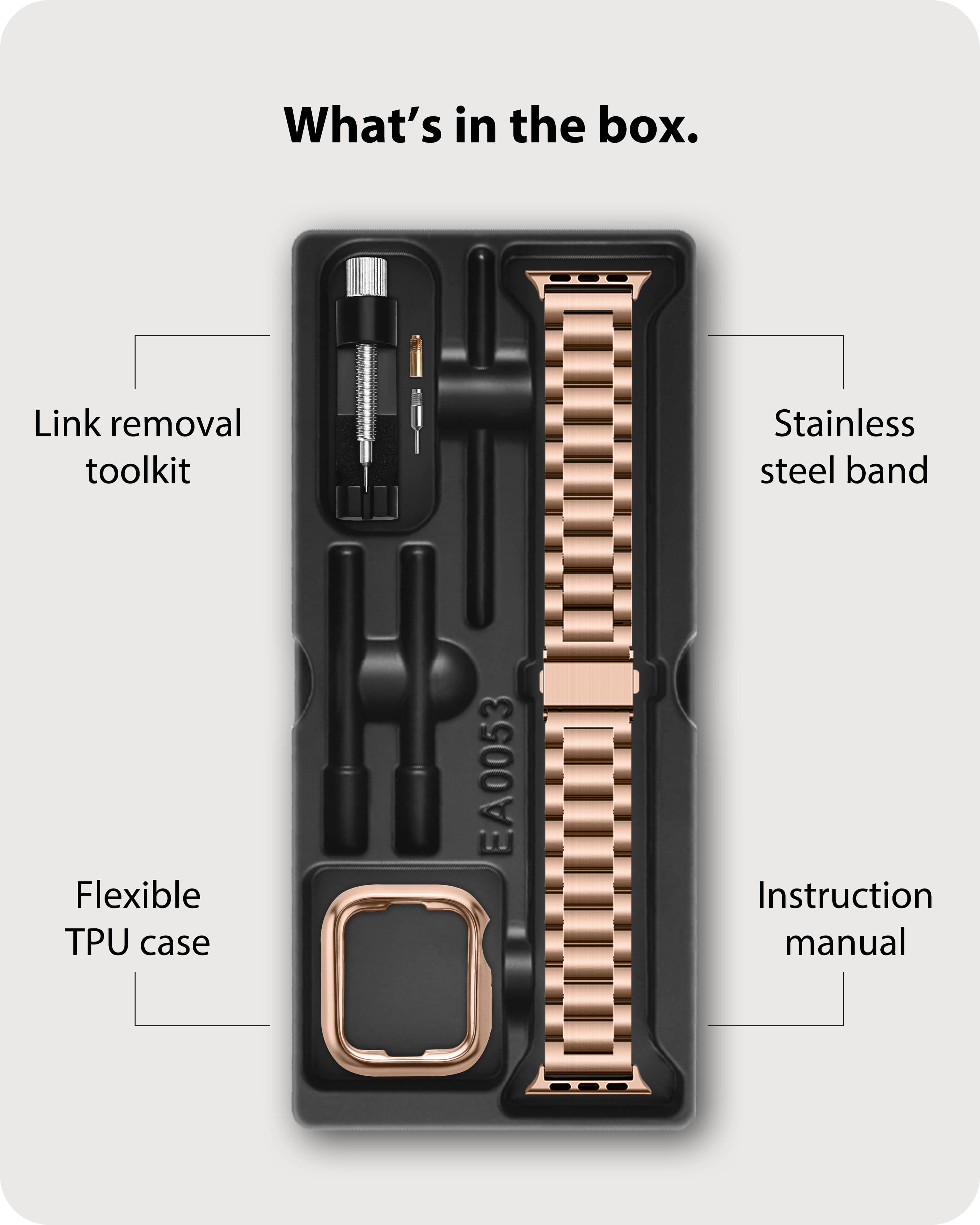 Apple Watch Band | SUS Stainless Steel Metal | Rose Gold Fullmosa