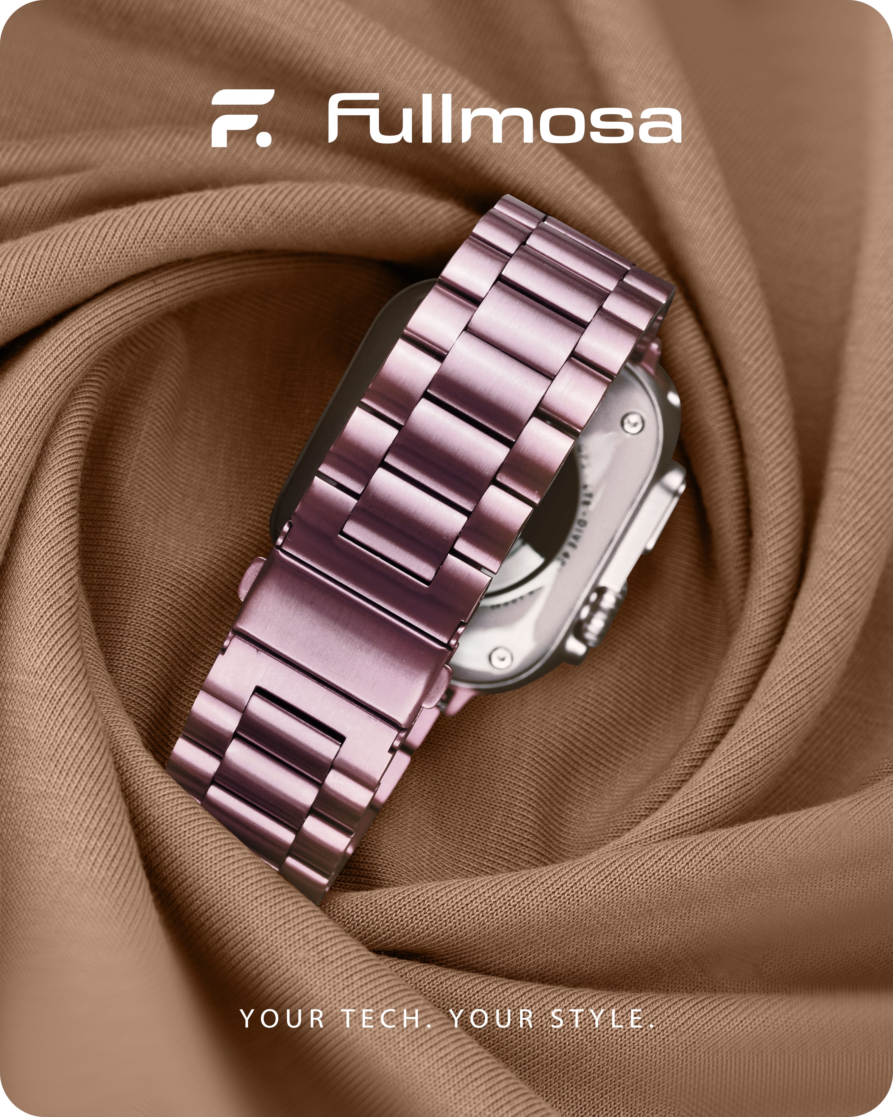 Apple Watch Band | SUS Stainless Steel Metal | Rose Pink Fullmosa