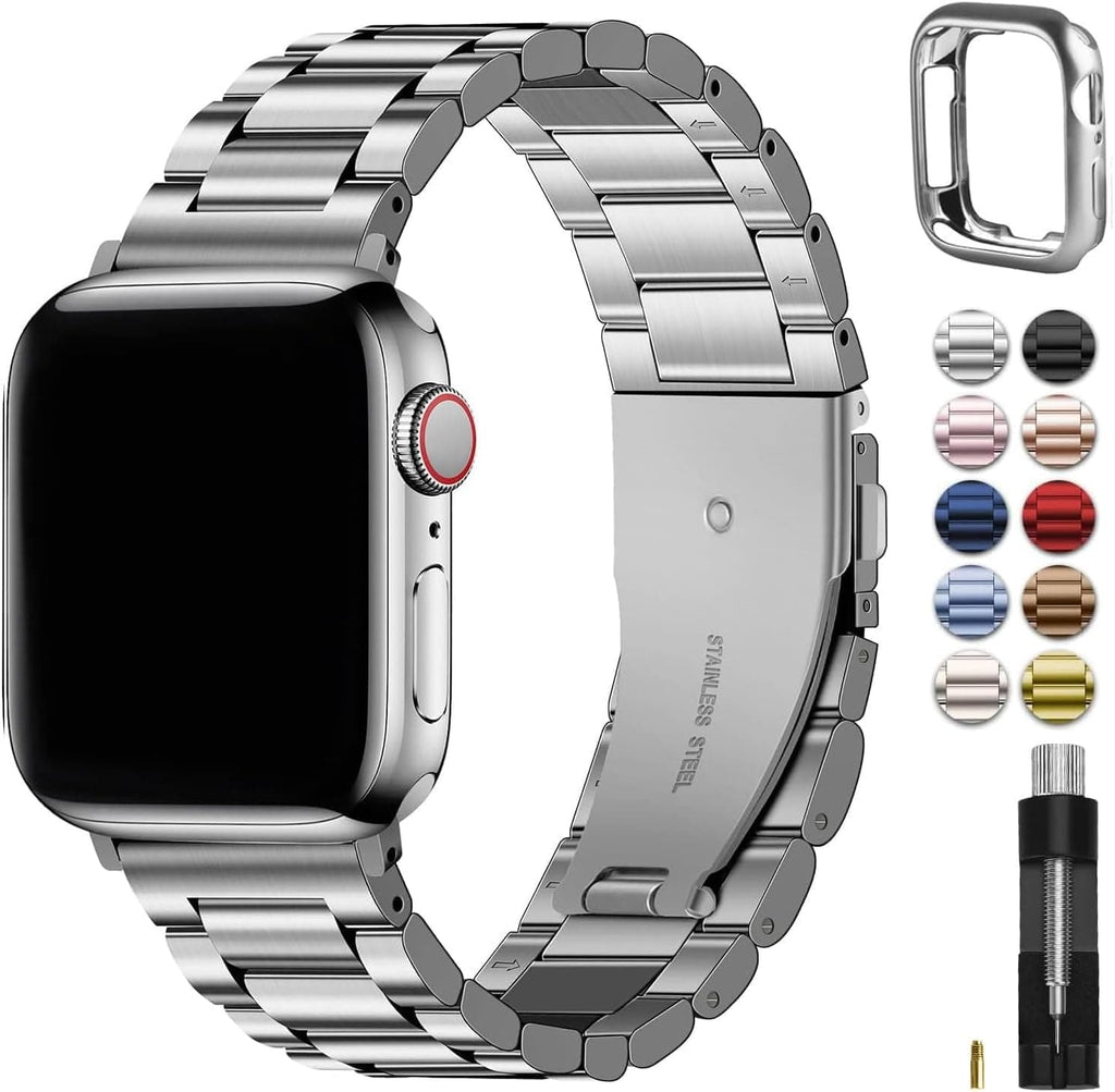 Apple Watch Band | SUS Stainless Steel Metal | Silver Fullmosa 38mm 40mm 41mm(s9/8/7/6/5/4/3/2/1/se3/2/1) / Silver