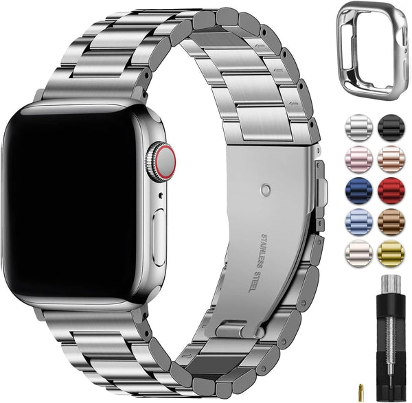 Apple Watch Band | SUS Stainless Steel Metal | Silver Fullmosa 38mm 40mm 41mm(s9/8/7/6/5/4/3/2/1/se3/2/1) / Silver