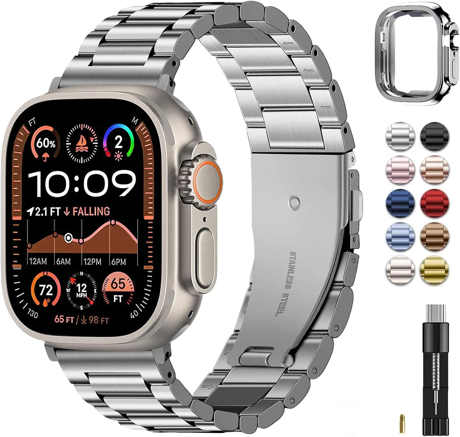Apple Watch Band | SUS Stainless Steel Metal | Silver Fullmosa 49mm(ultra3/2/1) / Silver