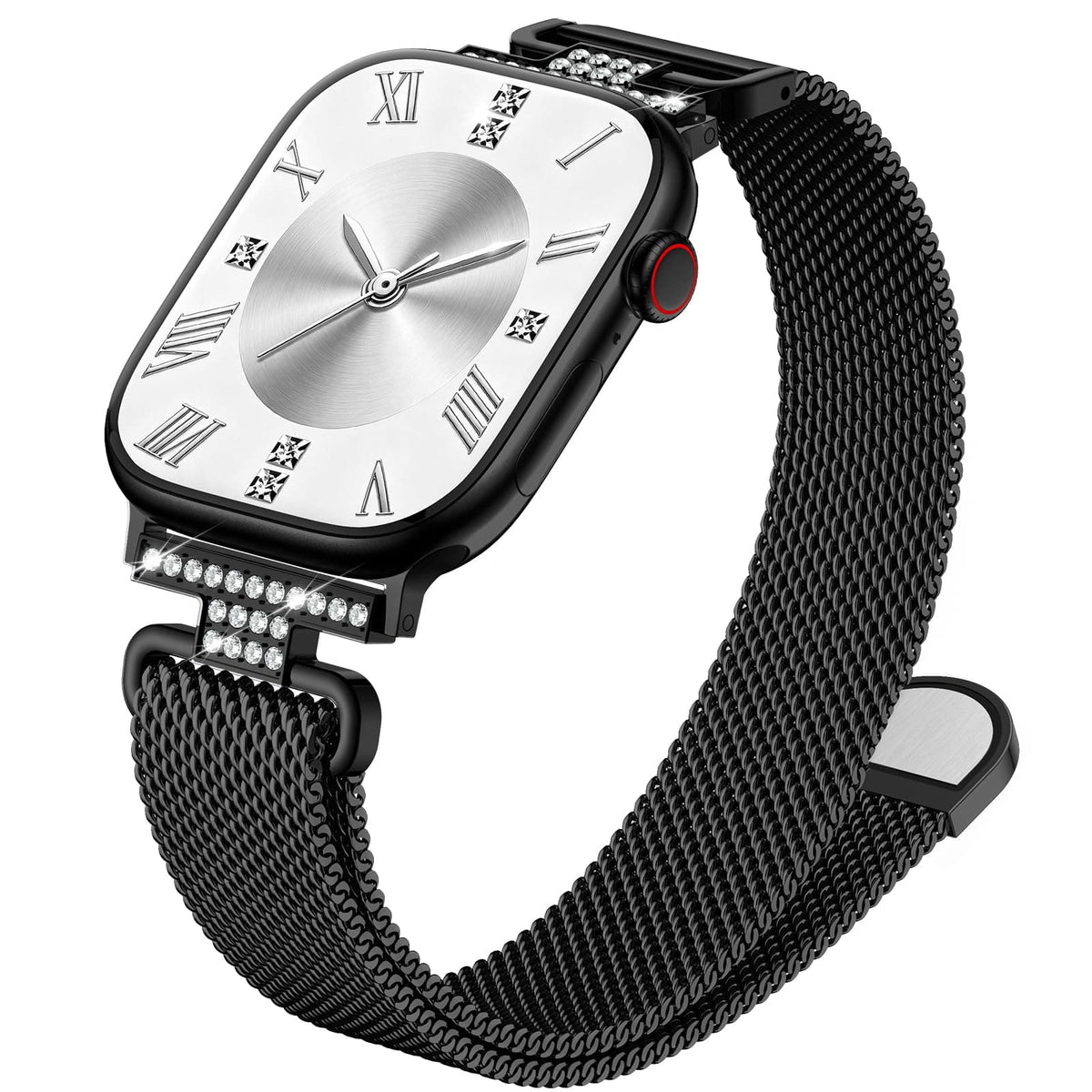 Apple Watch Band | Thin Milanese Loop Strap for Women| Black Fullmosa watch band 42mm(s11/10) 41mm 40mm 38mm / Black