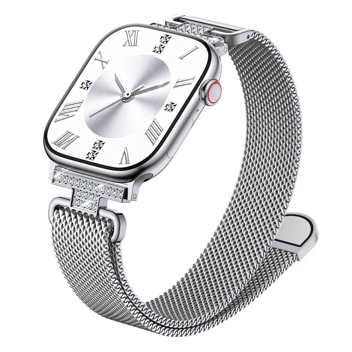 Apple Watch Band | Thin Milanese Loop Strap for Women| Silver Fullmosa watch band 42mm(s11/10) 41mm 40mm 38mm / Silver