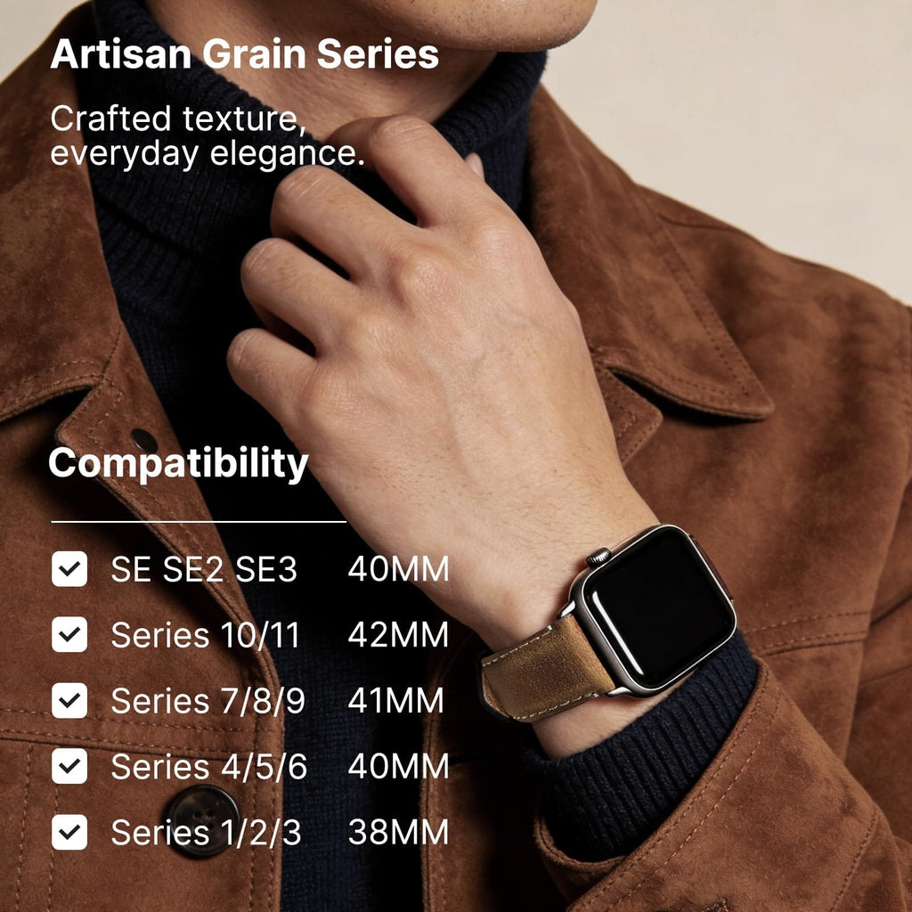 Apple Watch Band | Toffee Brown Leather | OilSkin Fullmosa watch band