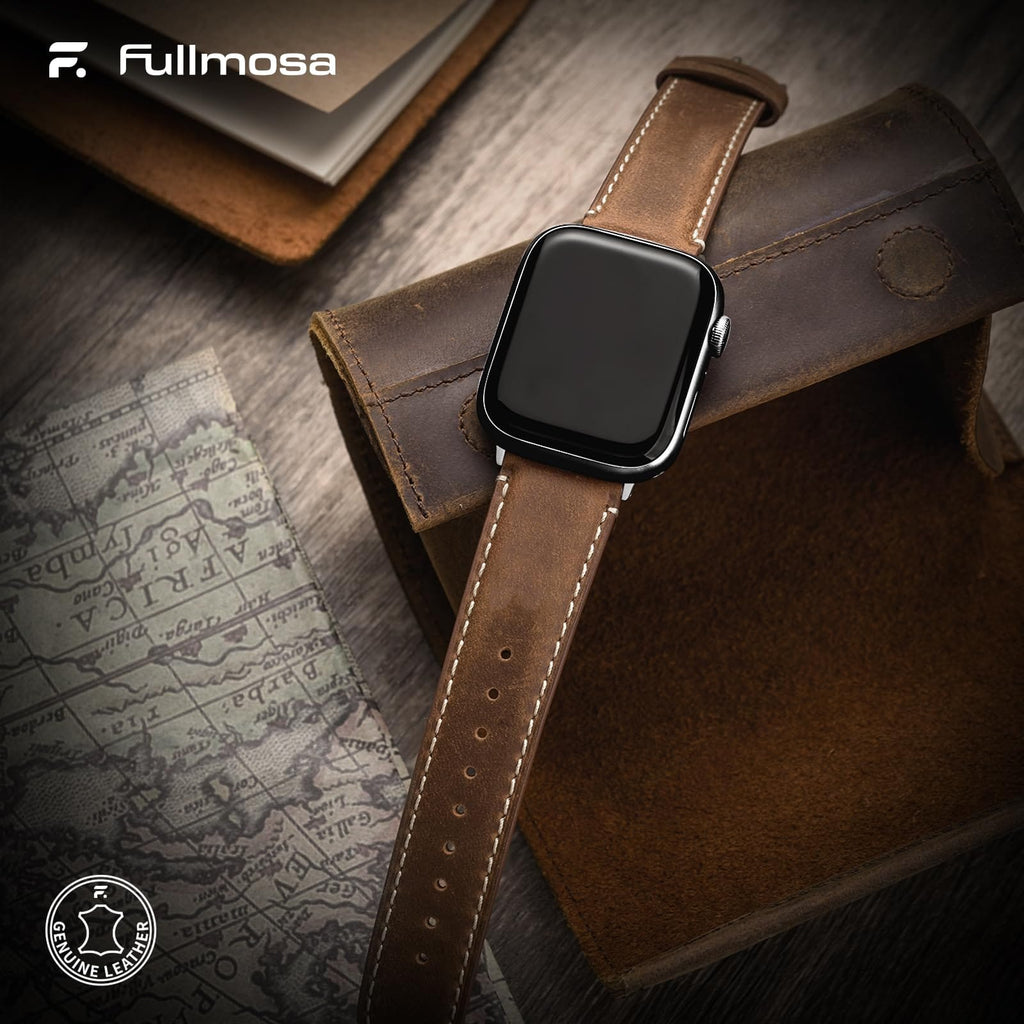 Apple Watch Band | Toffee Brown Leather | OilSkin Fullmosa watch band