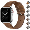 Apple Watch Band | Toffee Brown Leather | OilSkin Fullmosa watch band 42mm(S11/10) 41mm 40mm 38mm / Silver