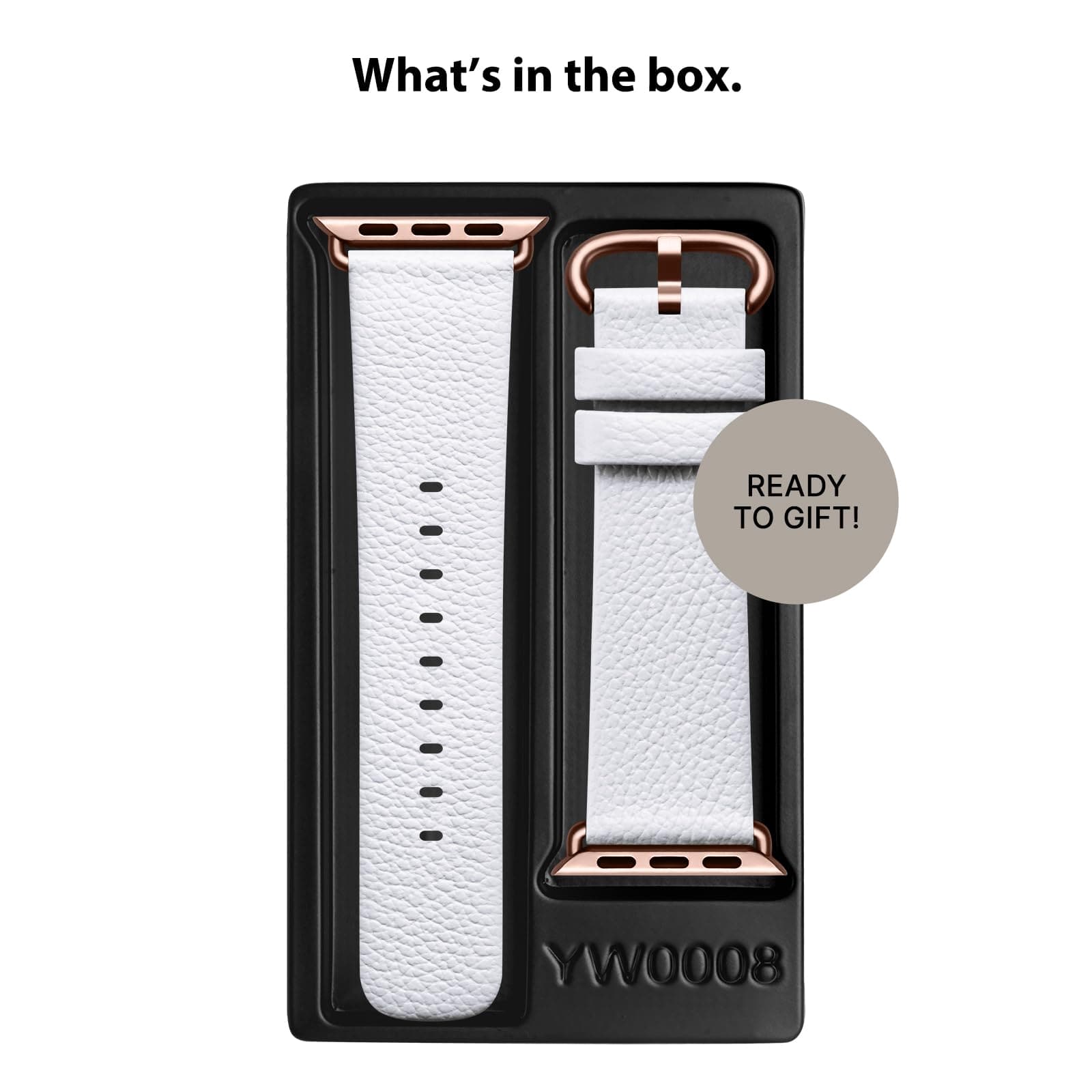 Apple Watch Band | White Leather | Litchi Fullmosa watch band