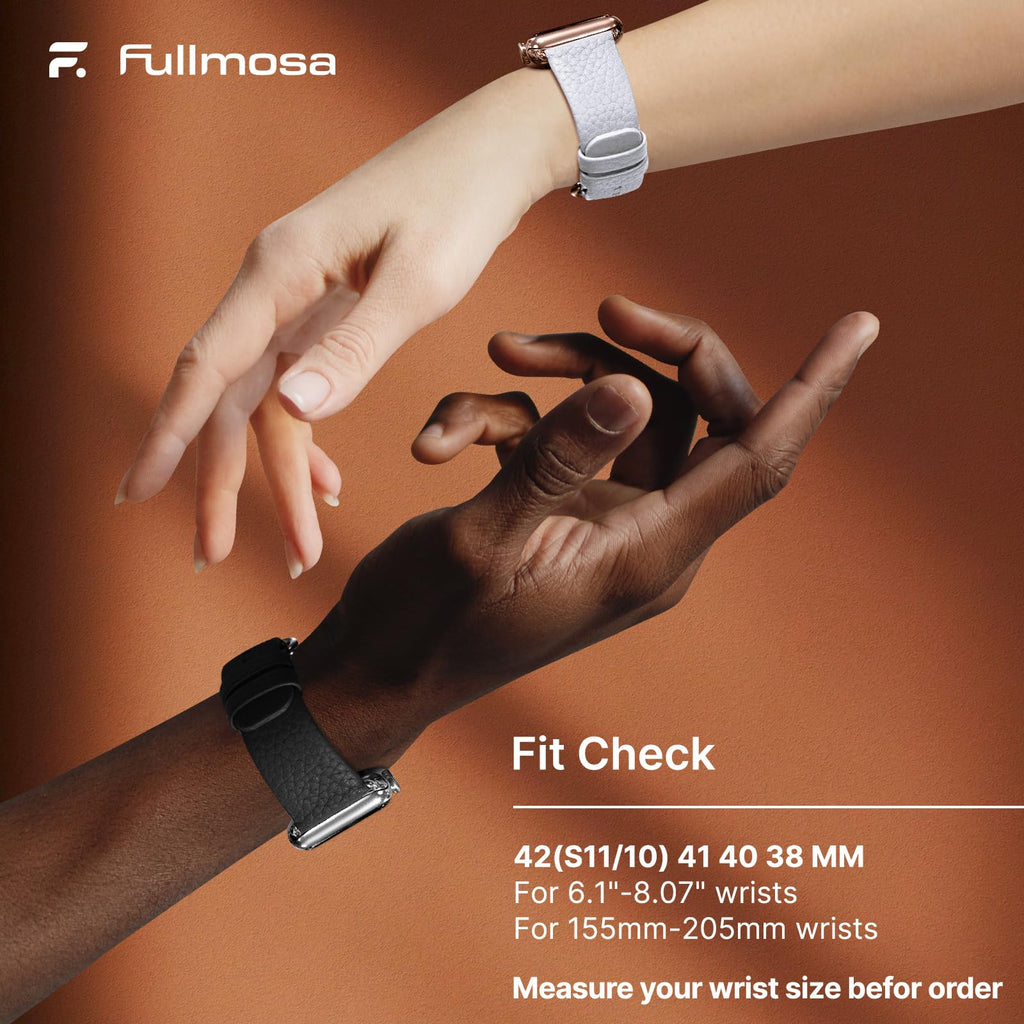 Apple Watch Band | White Leather | Litchi Fullmosa watch band