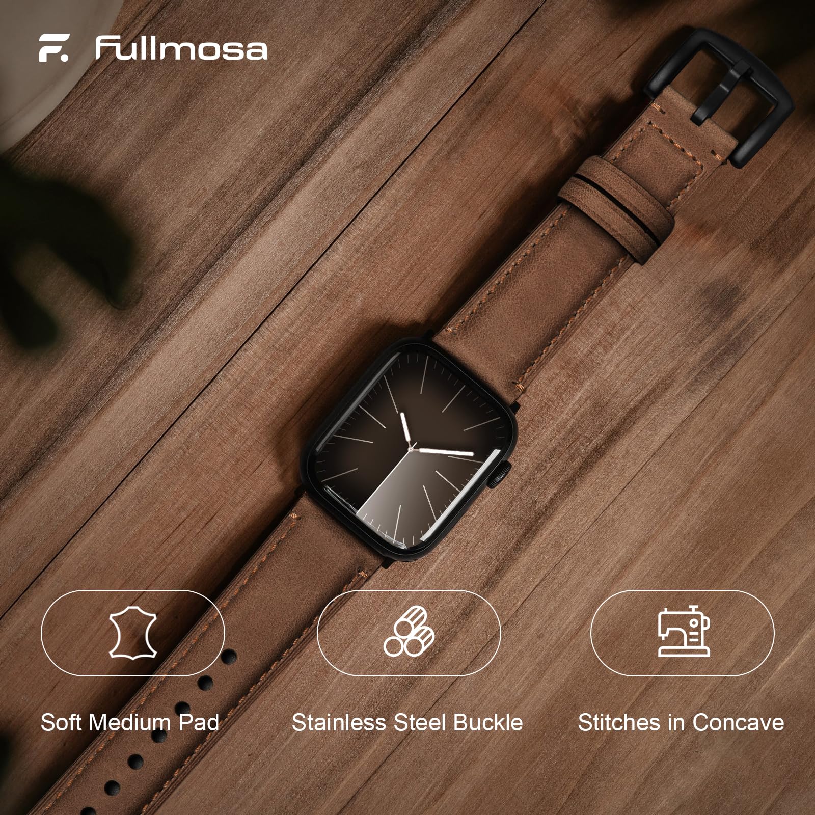Apple Watch Band | Yola leather Band | Dark Brown Fullmosa watch band