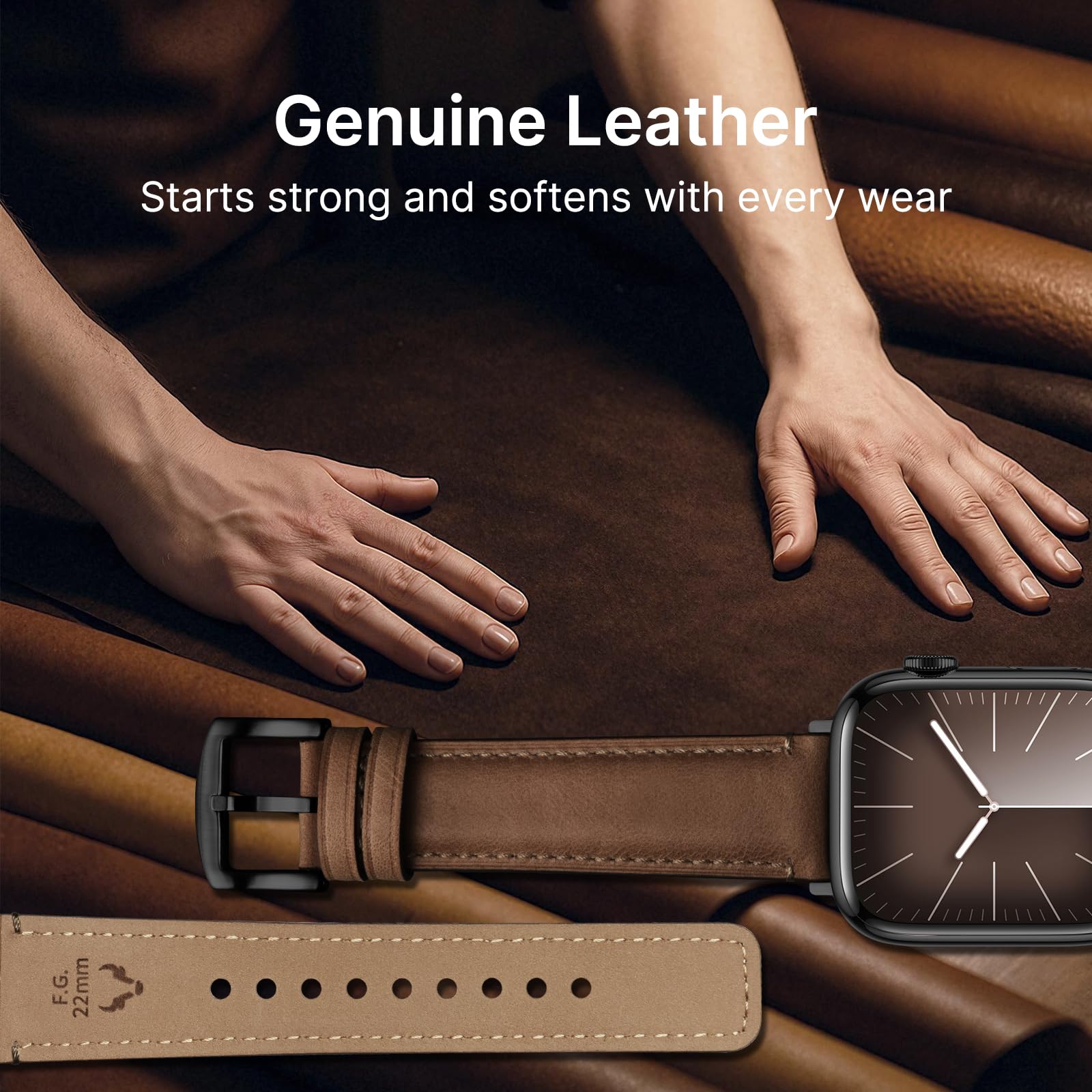 Apple Watch Band | Yola leather Band | Dark Brown Fullmosa watch band
