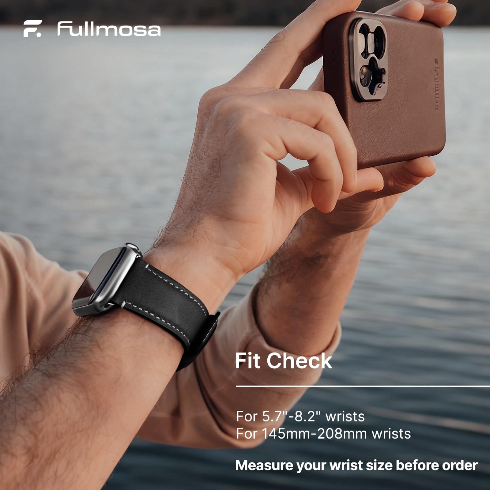Apple Watch Band | Yola leather Straps | Black Fullmosa watch band