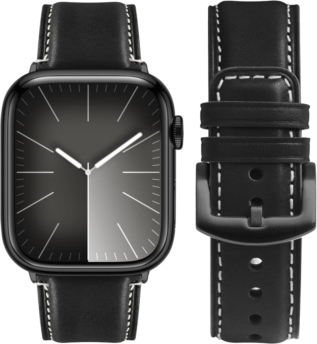 Apple Watch Band | Yola leather Straps | Black Fullmosa watch band 42mm(S11/10)/41mm/40mm/38mm / Black