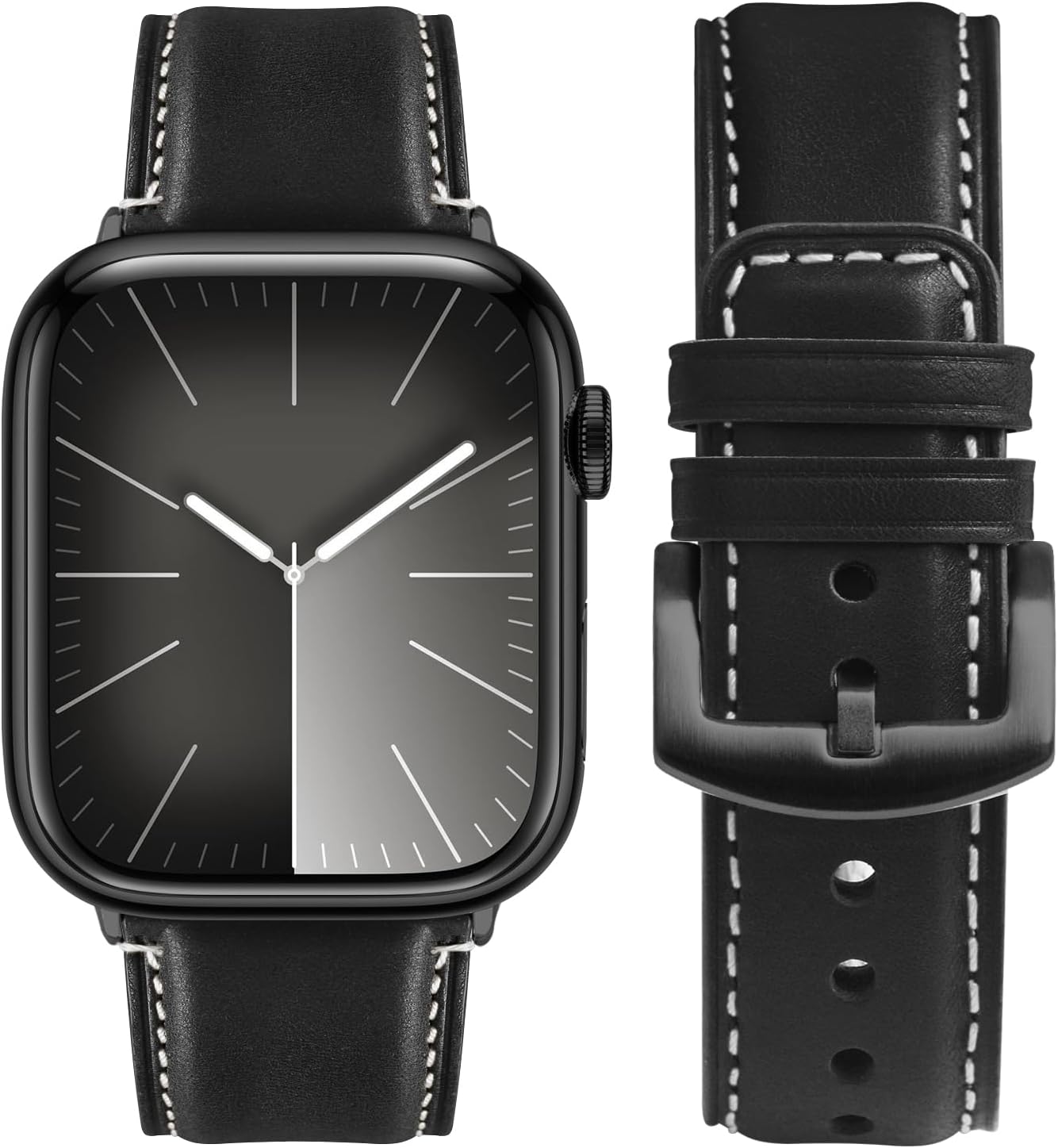 Apple Watch Band | Yola leather Straps | Black Fullmosa watch band 42mm(S11/10)/41mm/40mm/38mm / Black