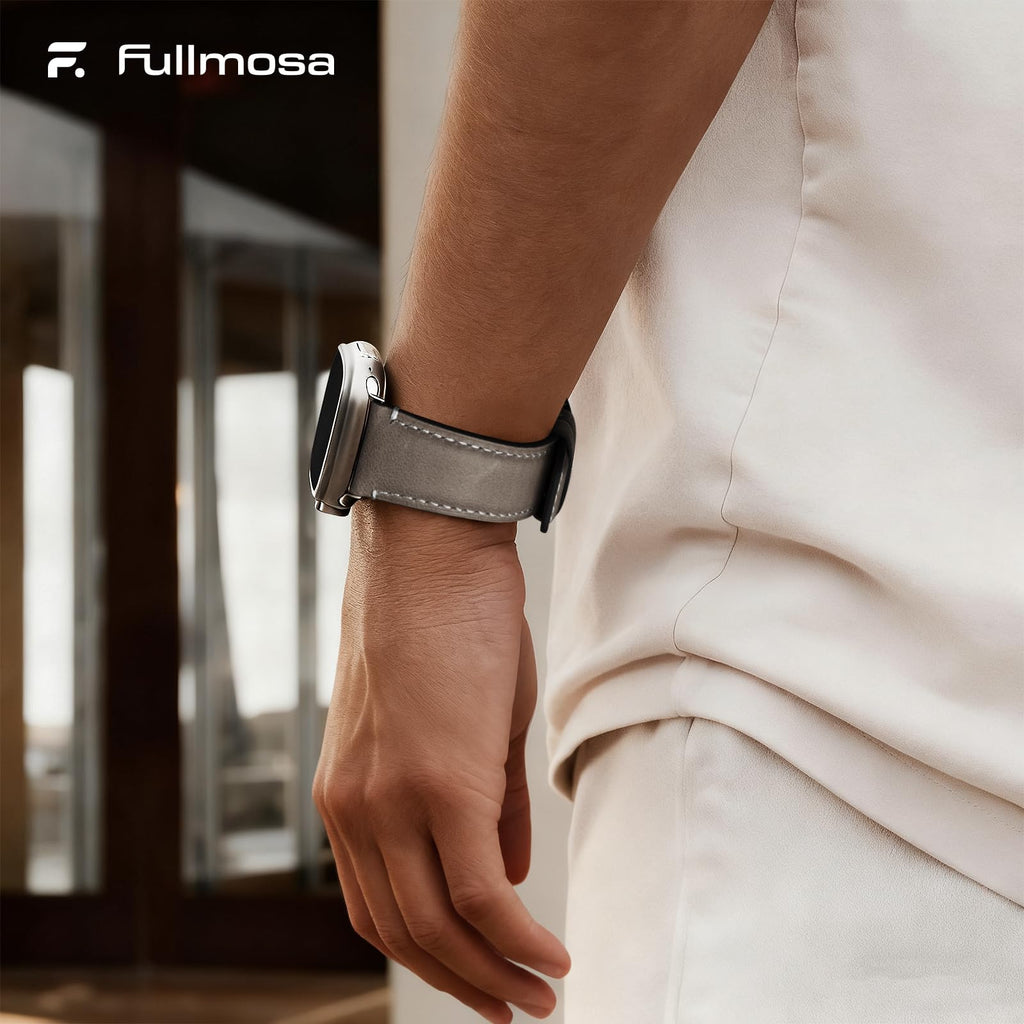 Apple Watch Band | Yola leather Straps | Grey Fullmosa watch band