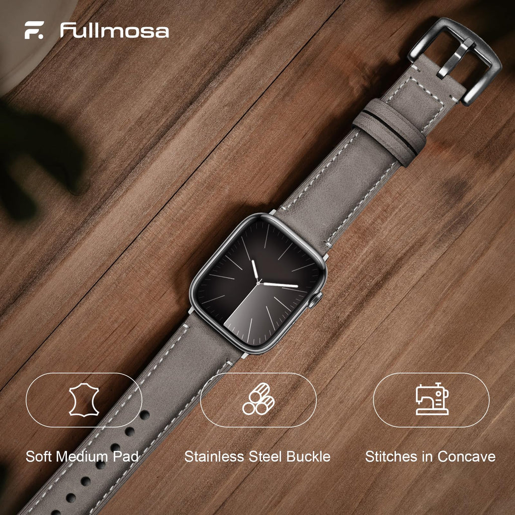 Apple Watch Band | Yola leather Straps | Grey Fullmosa watch band