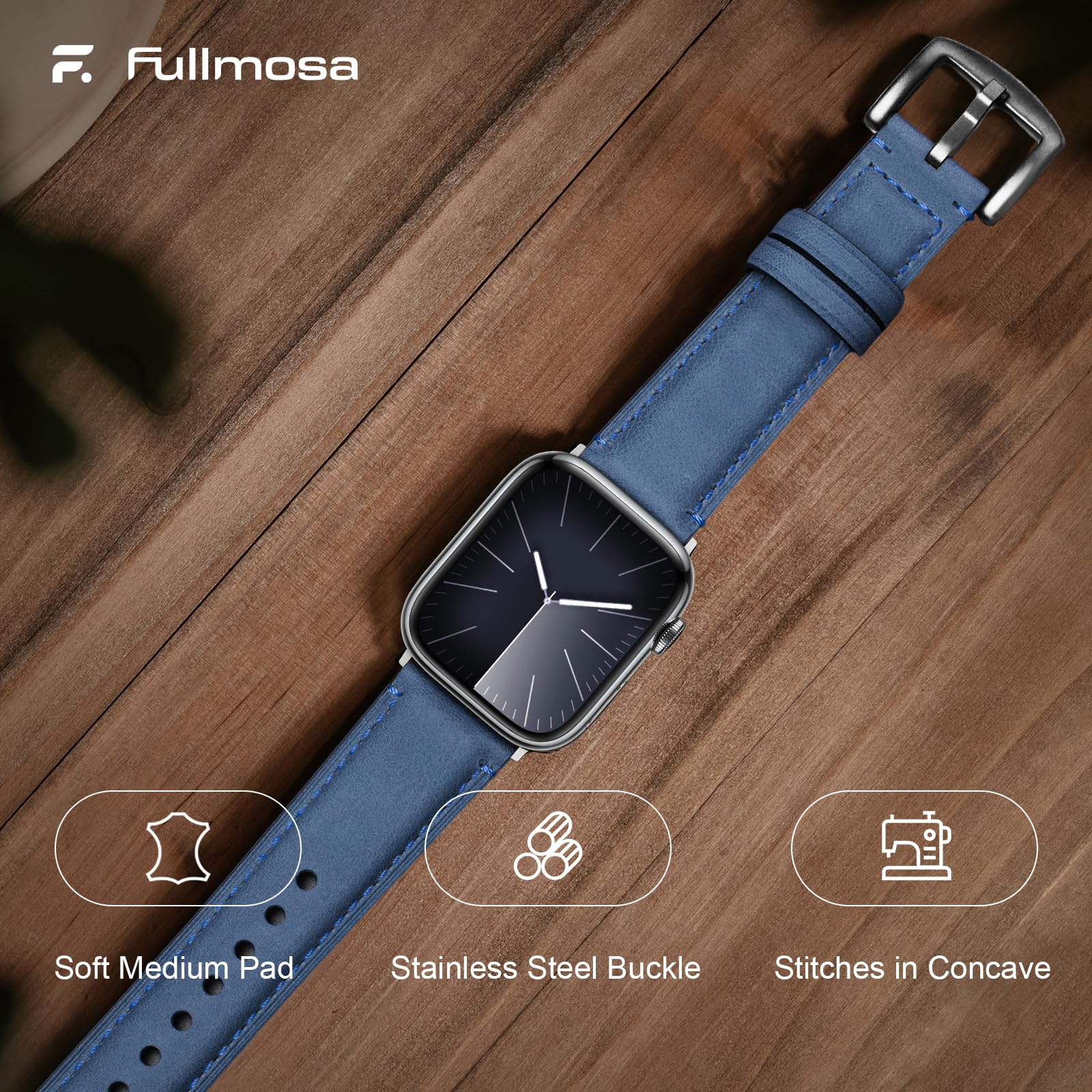Apple Watch Band | Yola leather Straps | Light Blue Fullmosa watch band