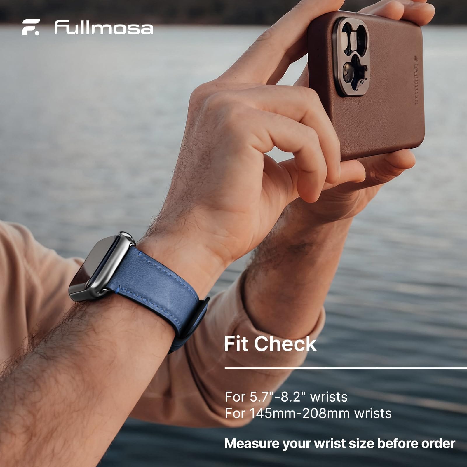Apple Watch Band | Yola leather Straps | Light Blue Fullmosa watch band