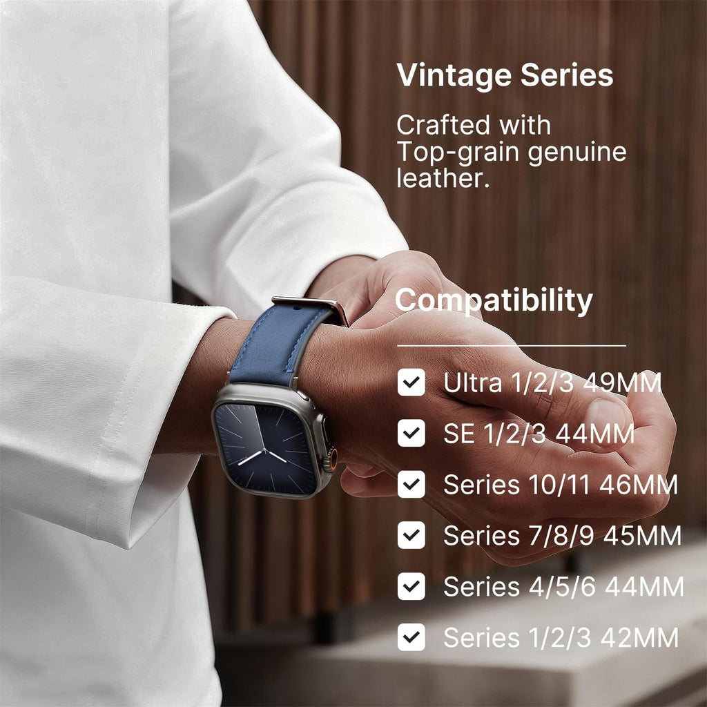 Apple Watch Band | Yola leather Straps | Light Blue Fullmosa watch band