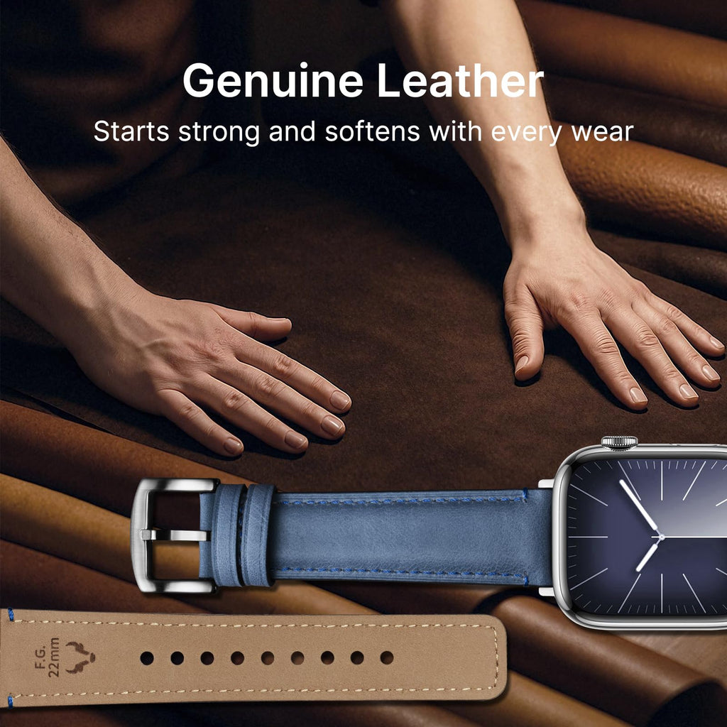 Apple Watch Band | Yola leather Straps | Light Blue Fullmosa watch band