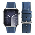 Apple Watch Band | Yola leather Straps | Light Blue Fullmosa watch band 42mm(S11/10)/41mm/40mm/38mm / Silver
