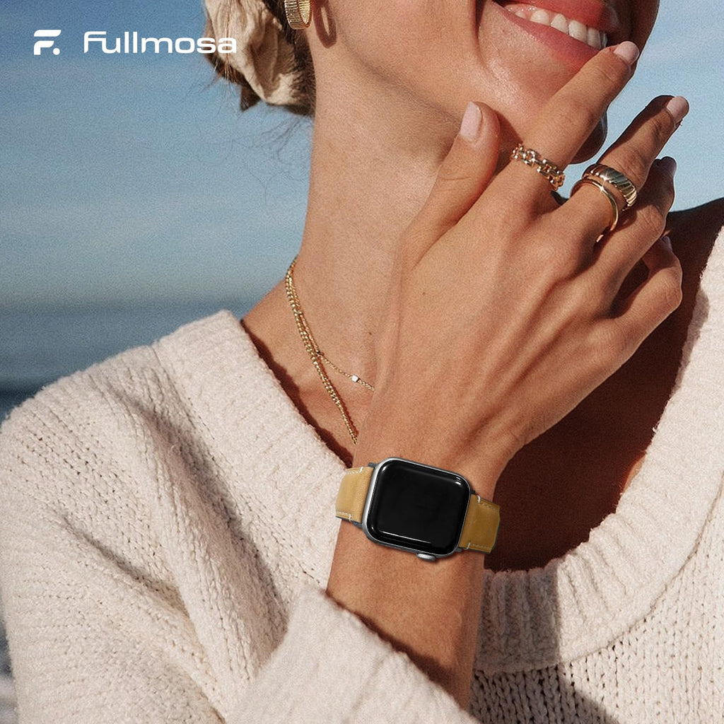 Apple Watch Band | Yola leather Straps | Light Brown Fullmosa watch band