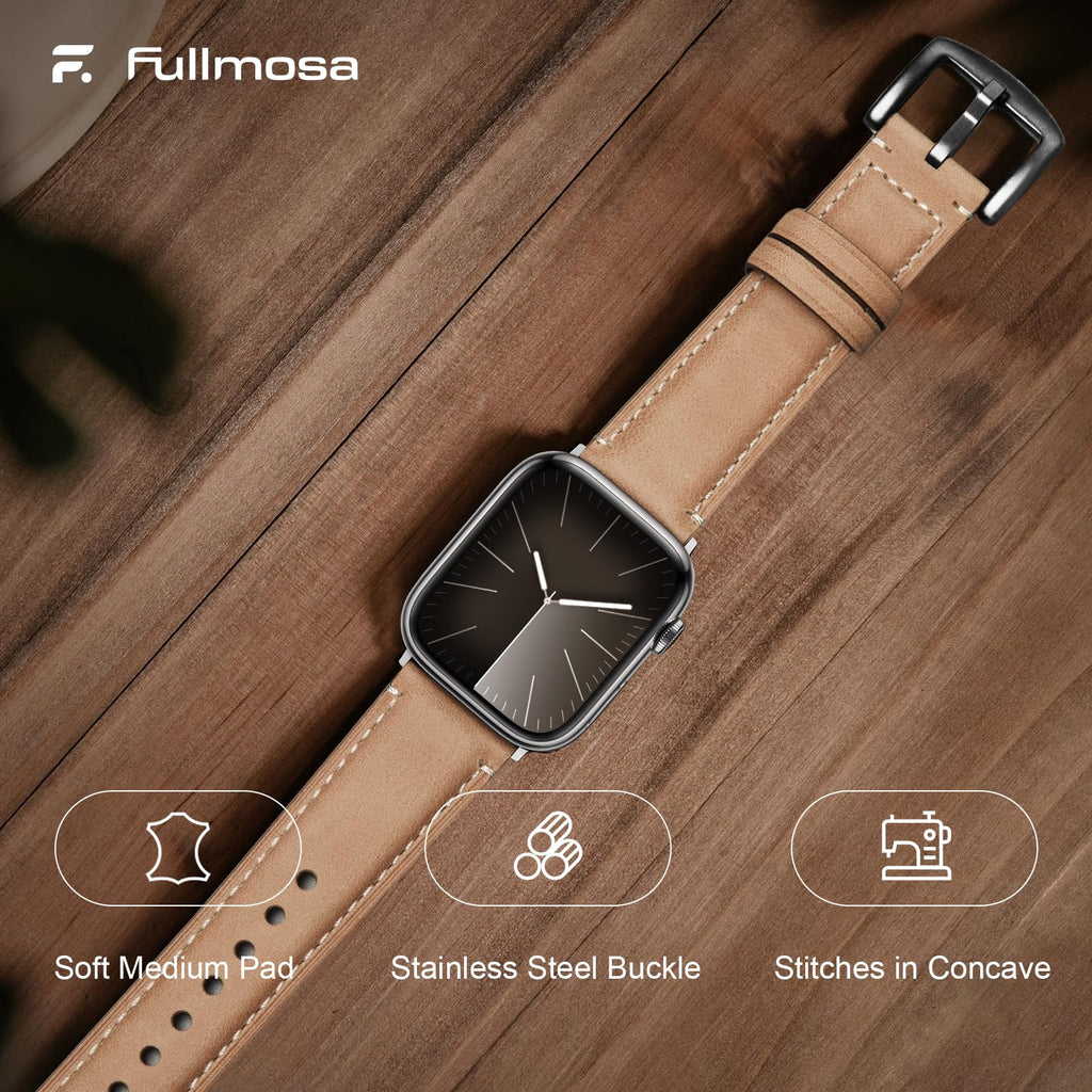 Apple Watch Band | Yola leather Straps | Light Brown Fullmosa watch band