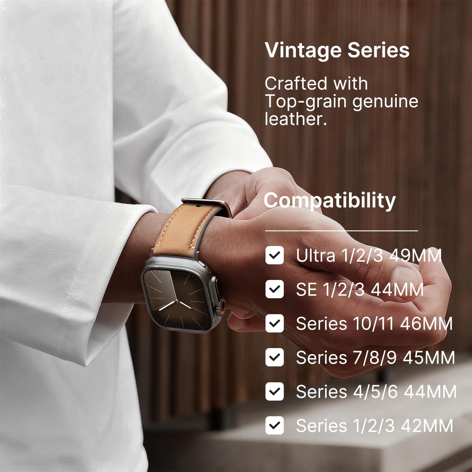 Apple Watch Band | Yola leather Straps | Light Brown Fullmosa watch band
