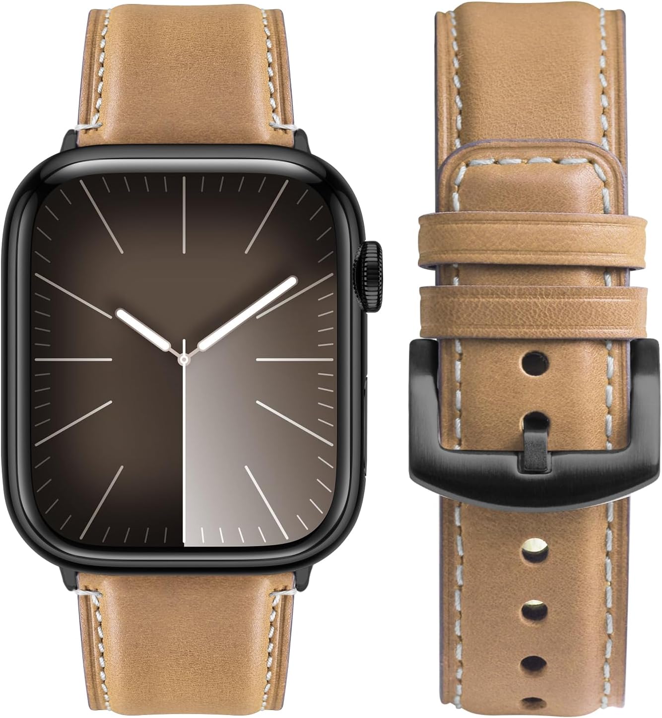 Apple Watch Band | Yola leather Straps | Light Brown Fullmosa watch band 42mm(S11/10)/41mm/40mm/38mm / Smoky Grey