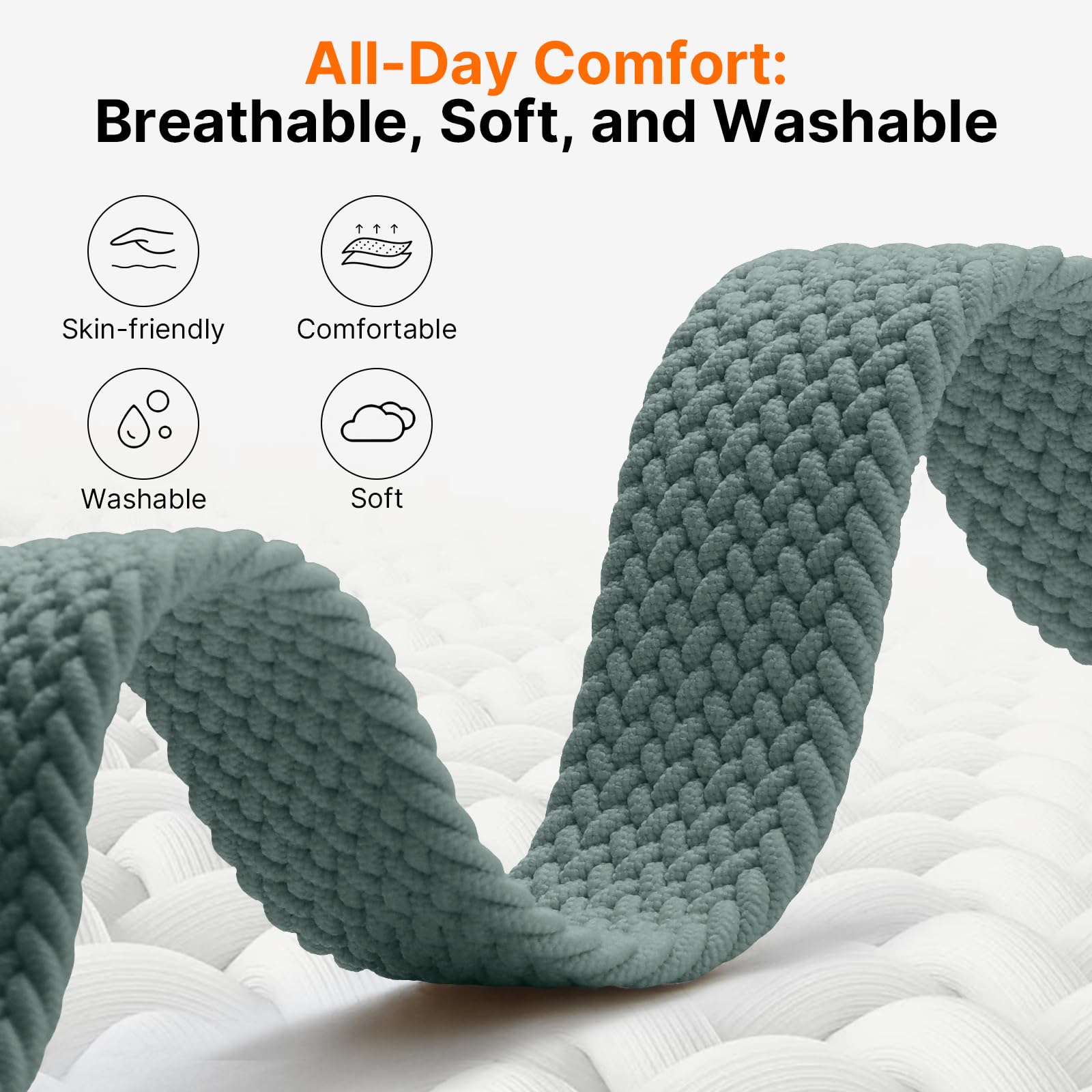 Watch Band | 2 Pack Magnetic Braided Bands | Green/Blue Grey Fullmosa watch band