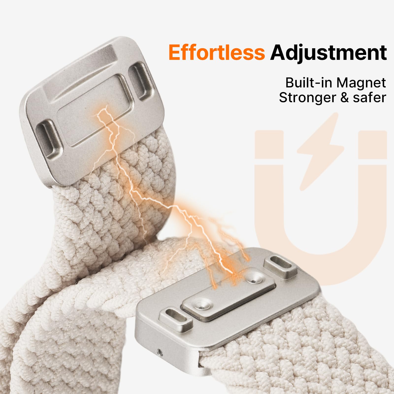 Watch Band | 2 Pack Magnetic Braided Bands | Starlight/Black Fullmosa watch band