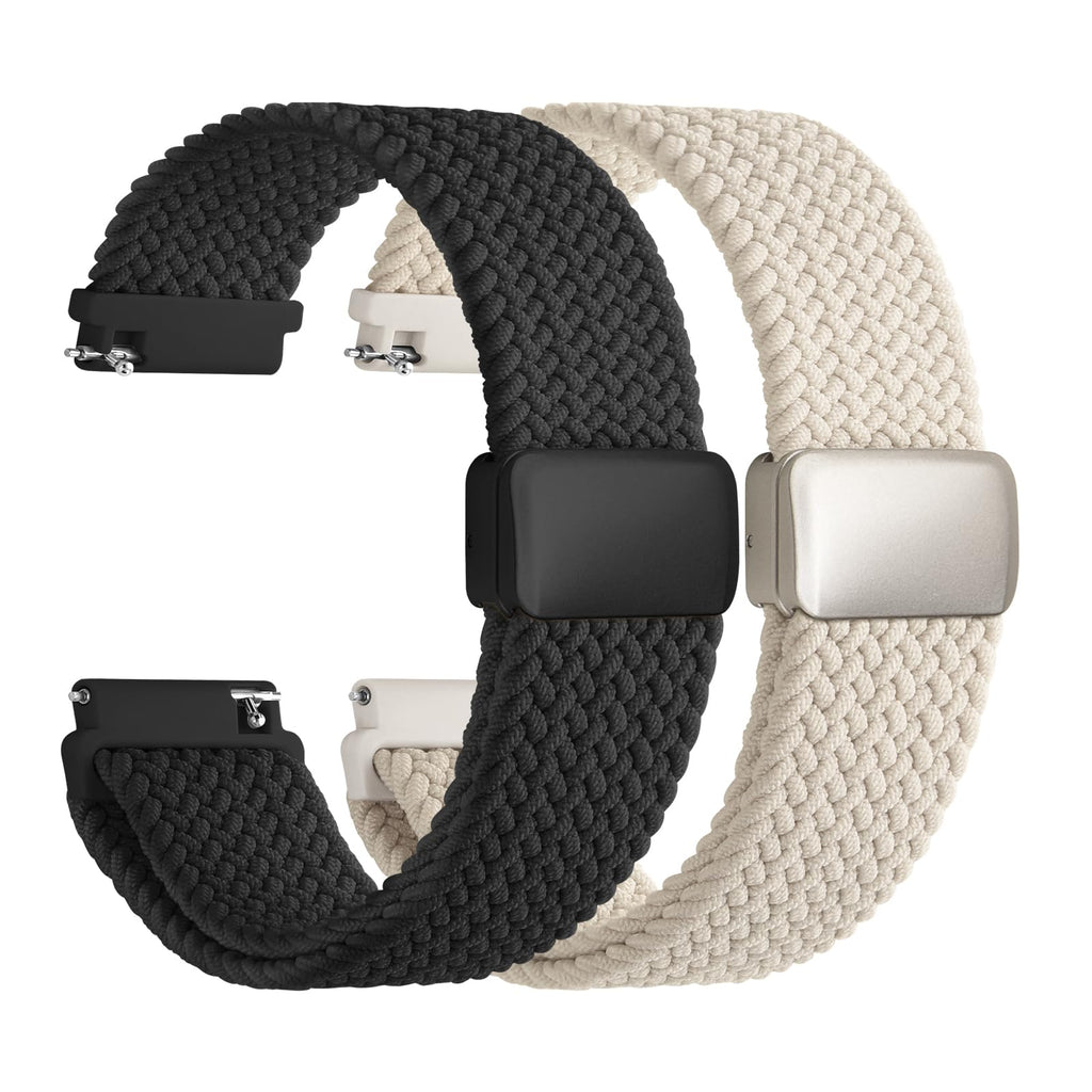 Watch Band | 2 Pack Magnetic Braided Bands | Starlight/Black Fullmosa watch band