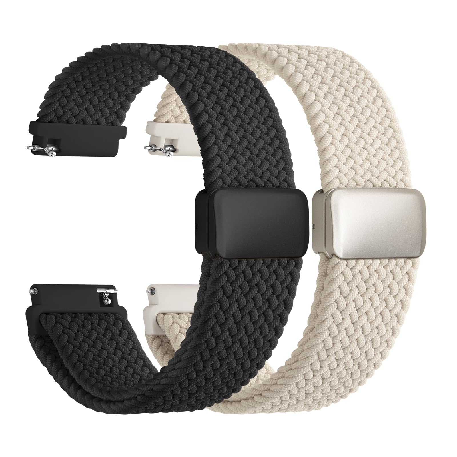 Watch Band | 2 Pack Magnetic Braided Bands | Starlight/Black Fullmosa watch band