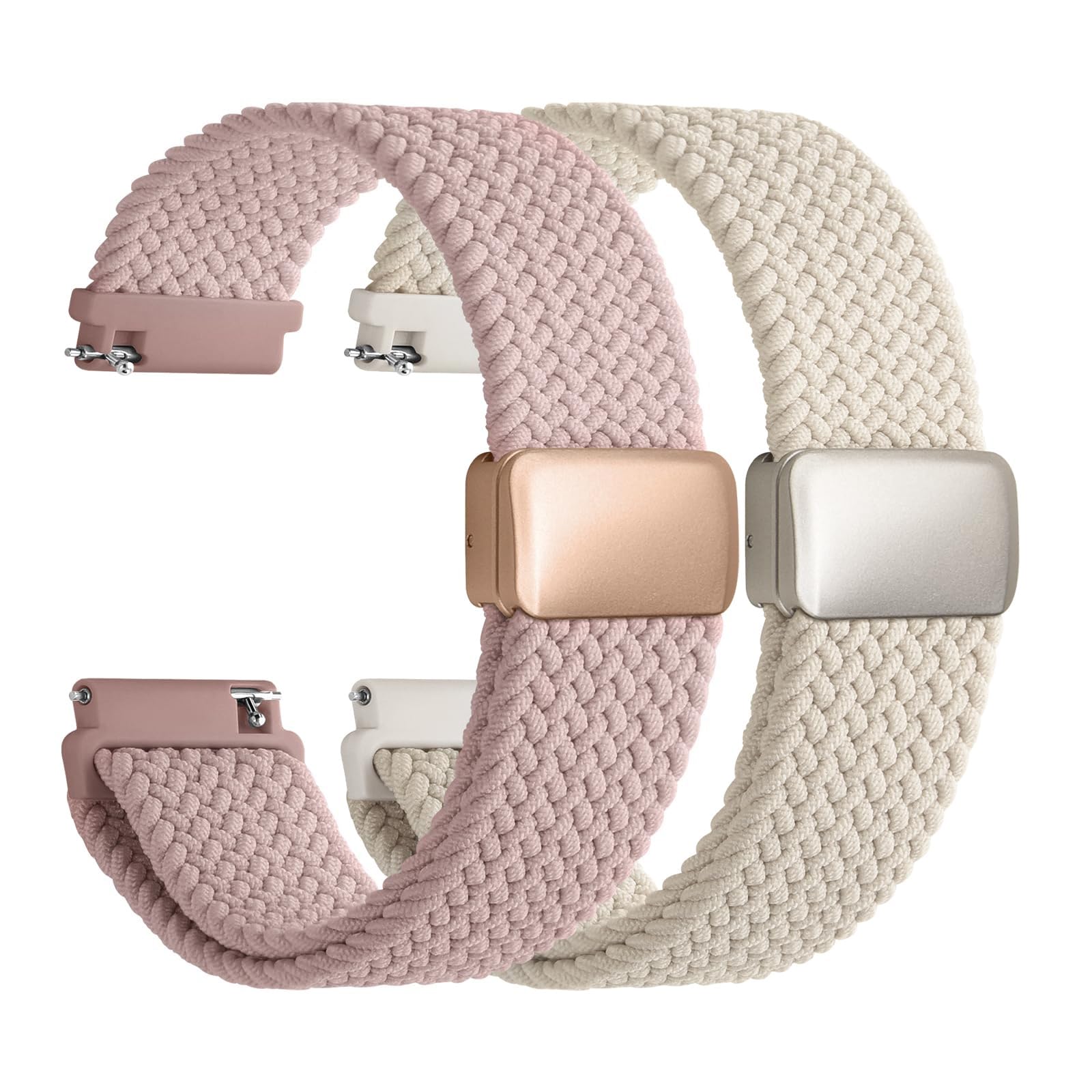 Watch Band | 2 Pack Magnetic Braided Bands | Starlight/Pink Fullmosa watch band
