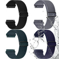 Watch Band | 4 Pack Water-Resistant Nylon Bands | Black/Deep Grey/Dark Green/Midnight Blue Fullmosa watch band