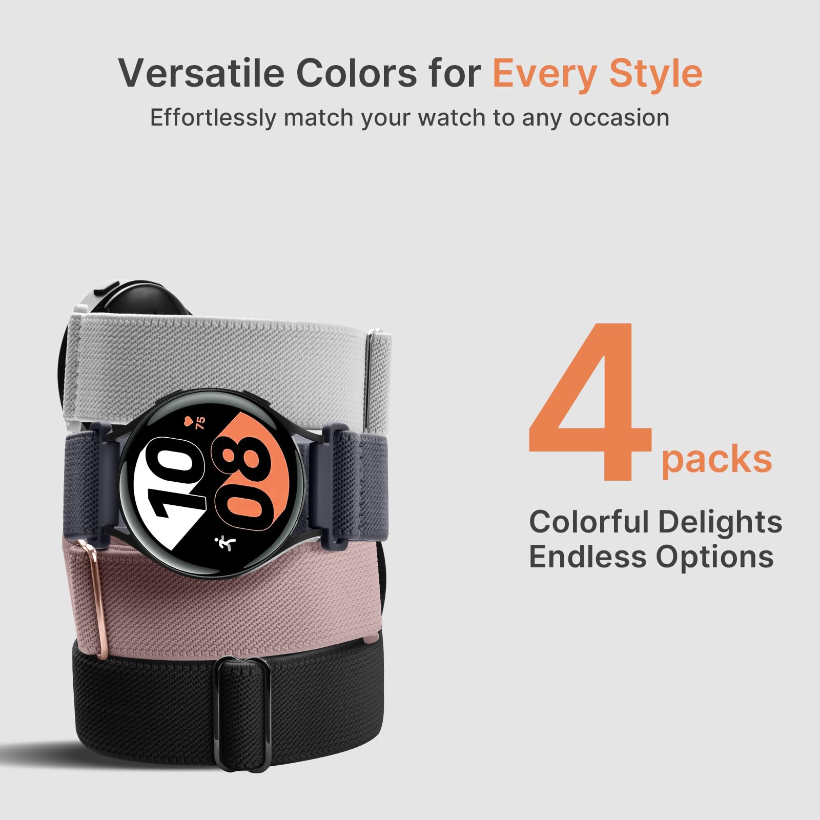 Watch Band | 4 Pack Water-Resistant Nylon Bands | Black/Midnight Blue/Dark Grey/Wine Red Fullmosa watch band