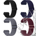 Watch Band | 4 Pack Water-Resistant Nylon Bands | Black/Midnight Blue/Dark Grey/Wine Red Fullmosa watch band