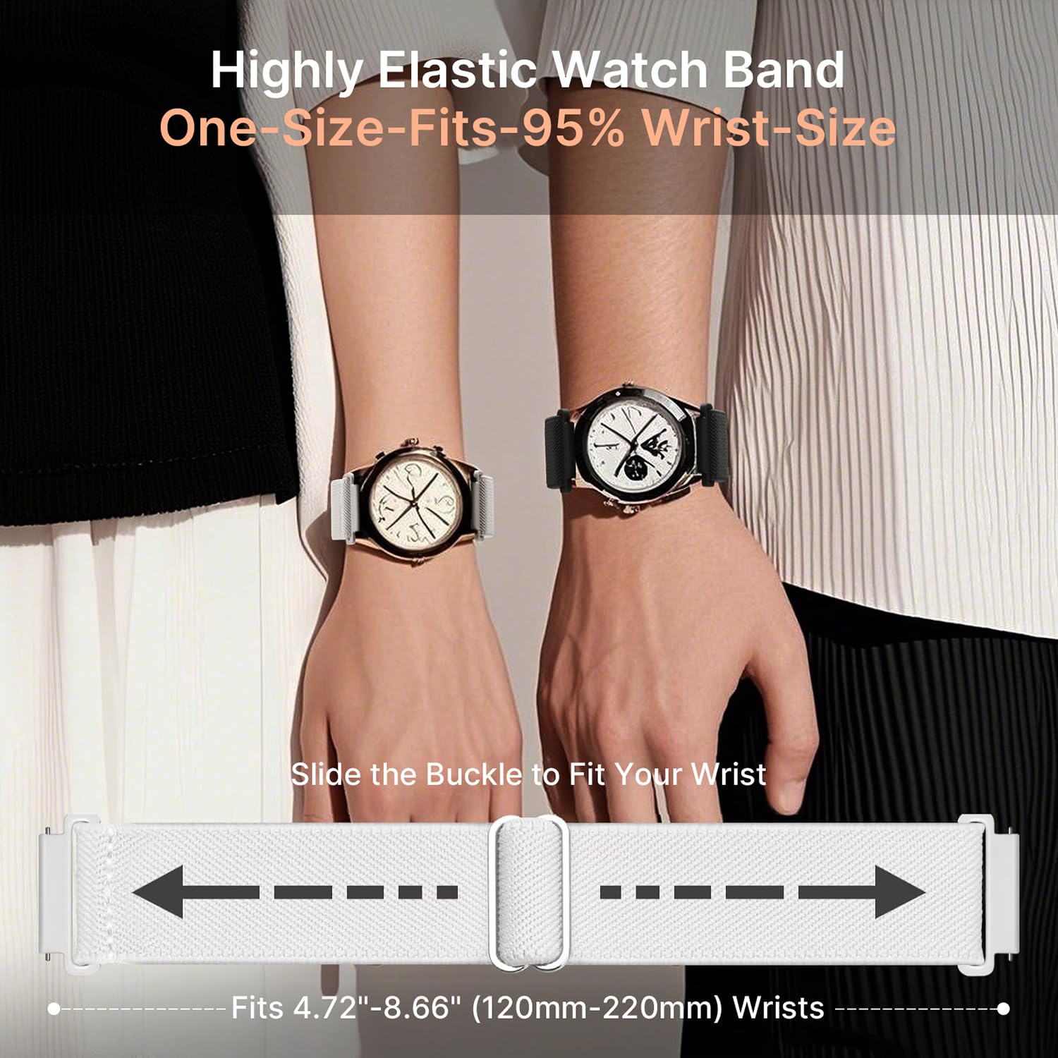 Watch Band | 4 Pack Water-Resistant Nylon Bands | Black/Sand Pink/Starlight/Milk Tea Fullmosa watch band
