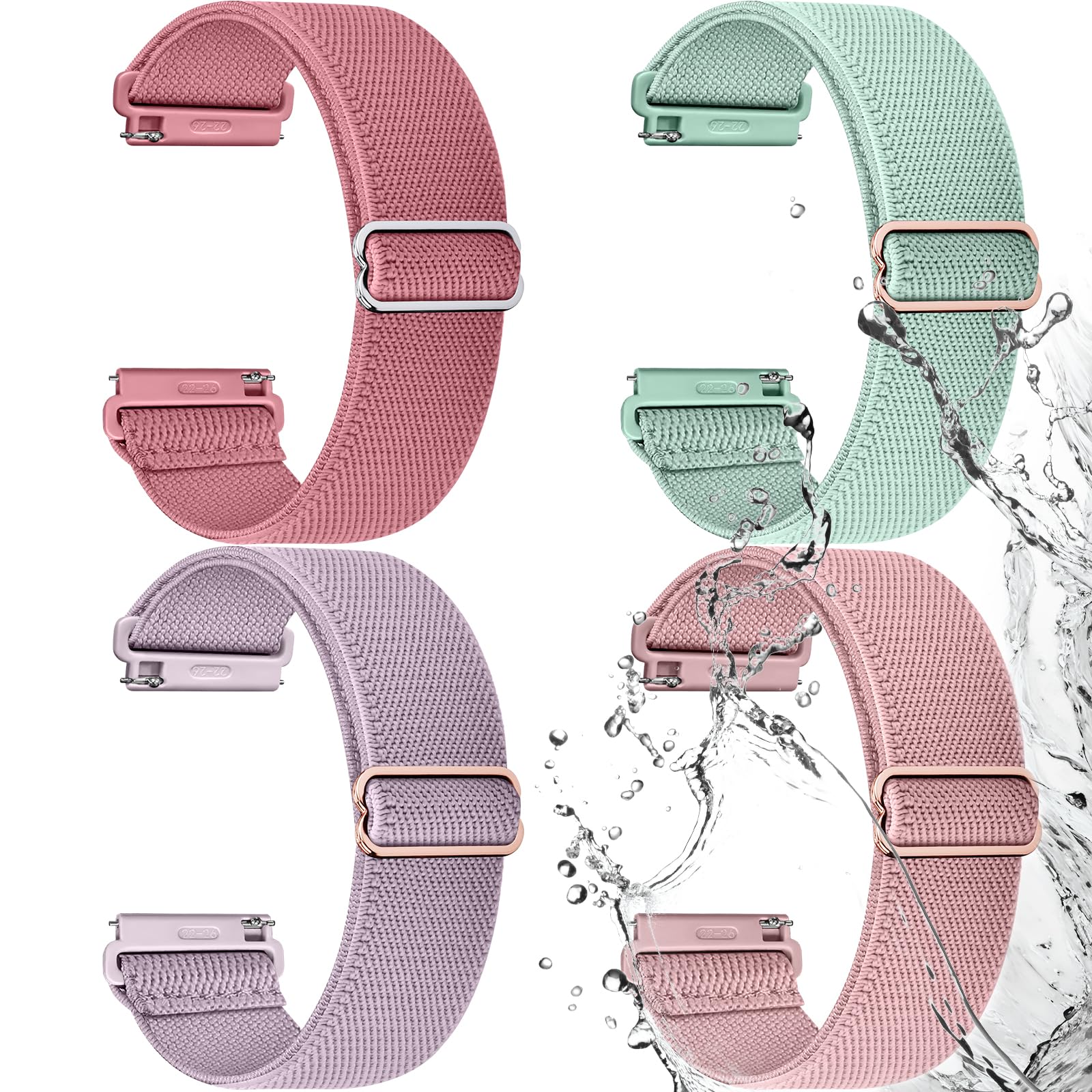 Watch Band | 4 Pack Water-Resistant Nylon Bands | Peppermint/Pink/Pistachios/Coral Fullmosa watch band