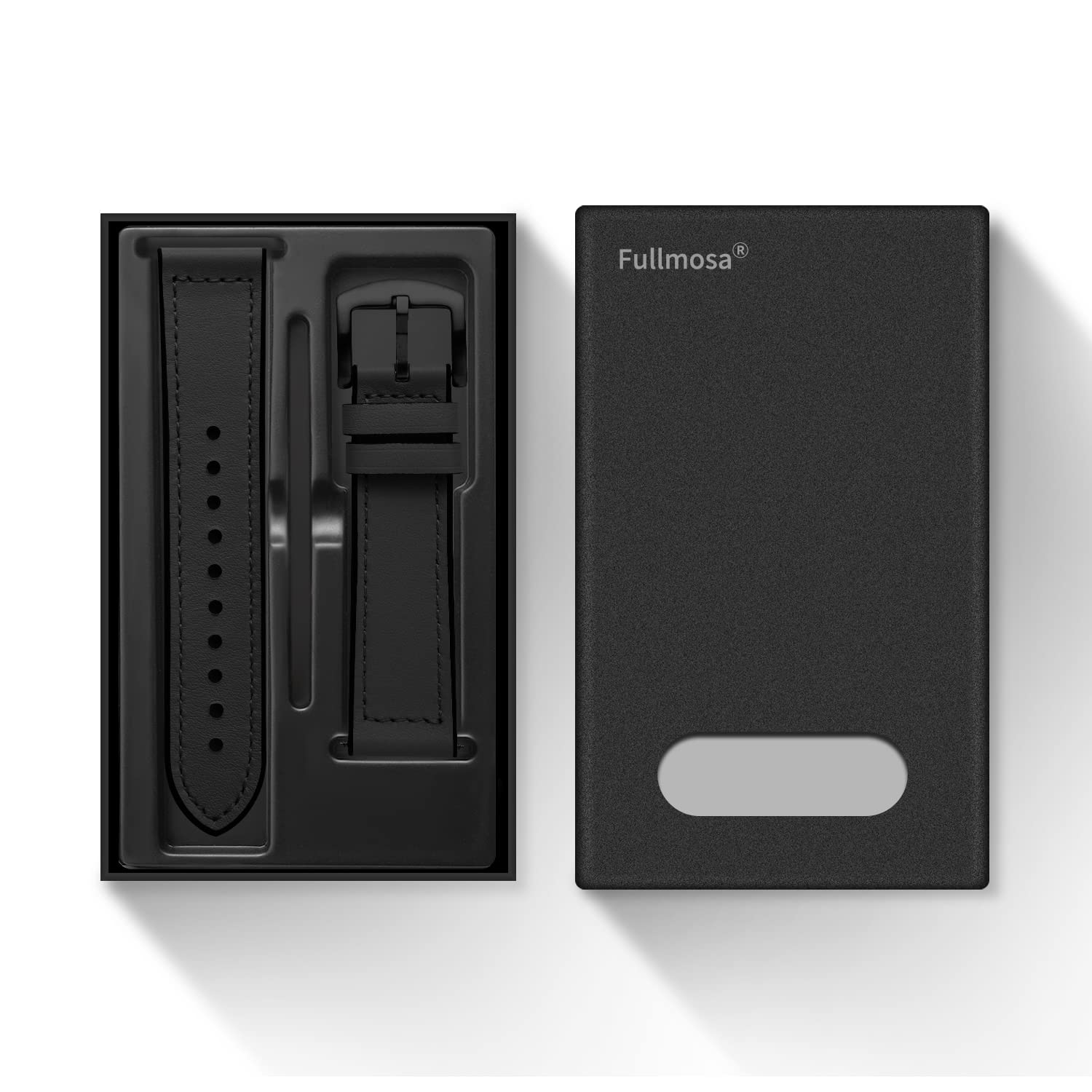 Watch Band | Leather + Silicone Meex Band | Black Fullmosa watch band