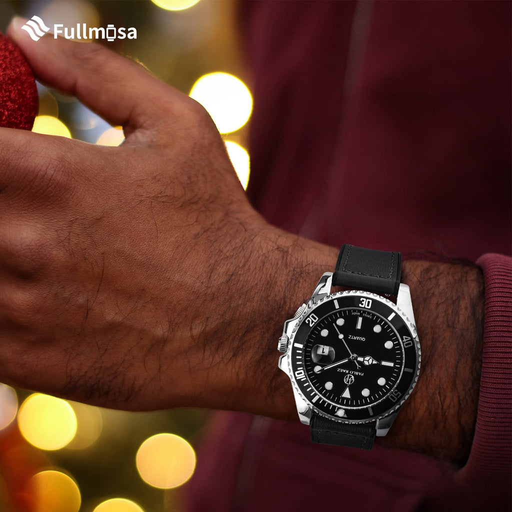Watch Band | Leather + Silicone Meex Band | Black Fullmosa watch band