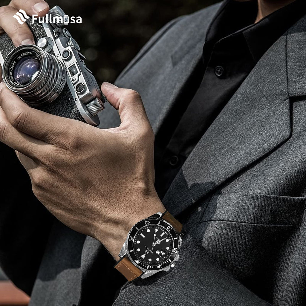 Watch Band | Leather + Silicone Meex Band | Brown Fullmosa watch band